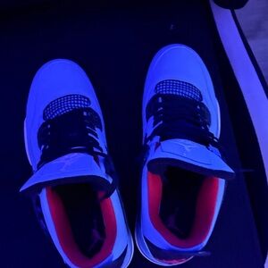 Jordan White and Black Sneakers with Red Accents